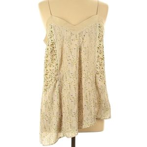 NWT Zara  Tan/Ivory Plunge Spaghetti Strap Top.  Size Large 